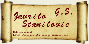 Gavrilo Stanilović vizit kartica